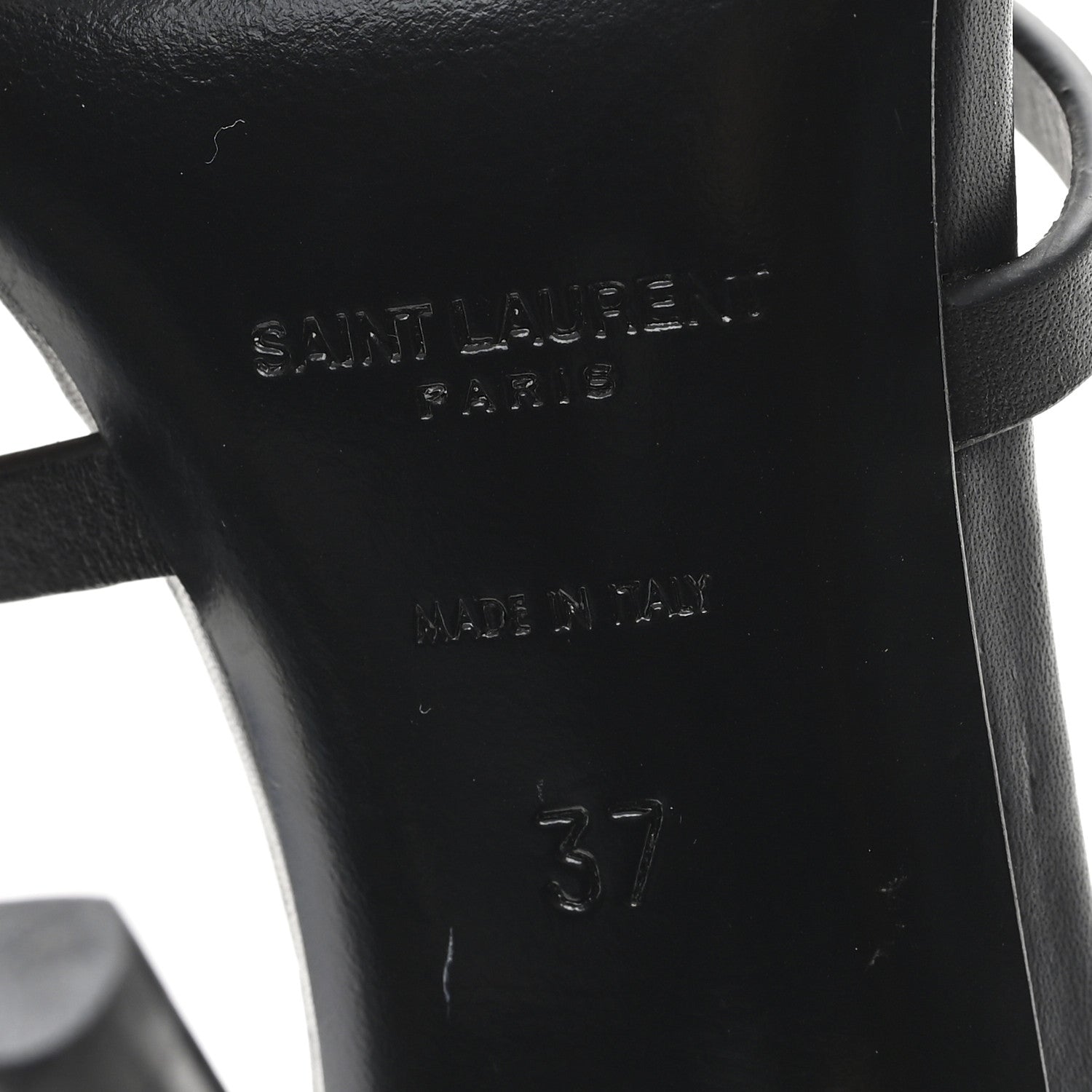 Saint Laurent Calfskin Cassandra 100 Sandals 37 Black 7 of 9
