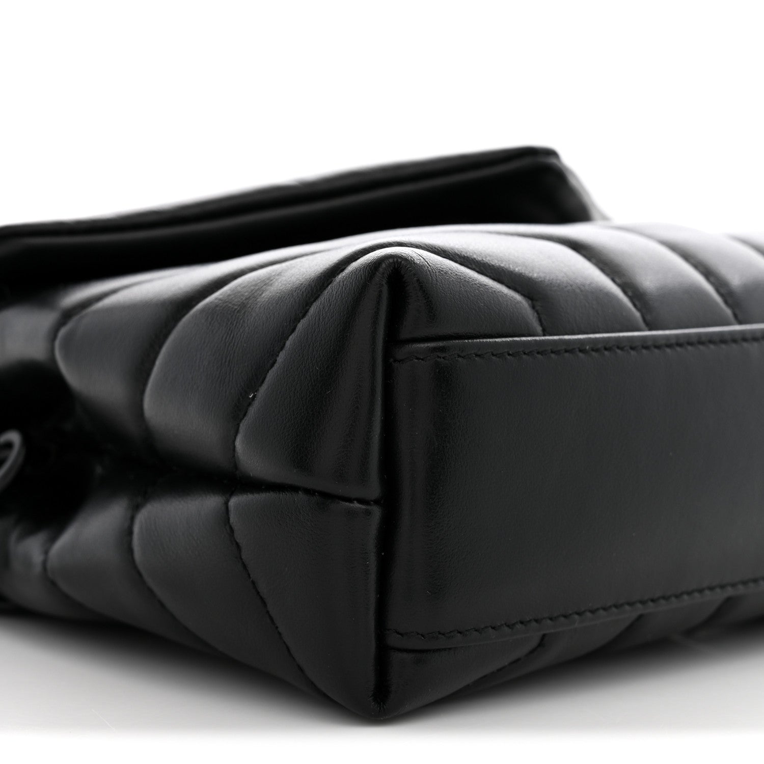 Saint Laurent Calfskin Y Quilted Monogram Monochrome Toy Loulou Crossbody Bag Black 8 of 10
