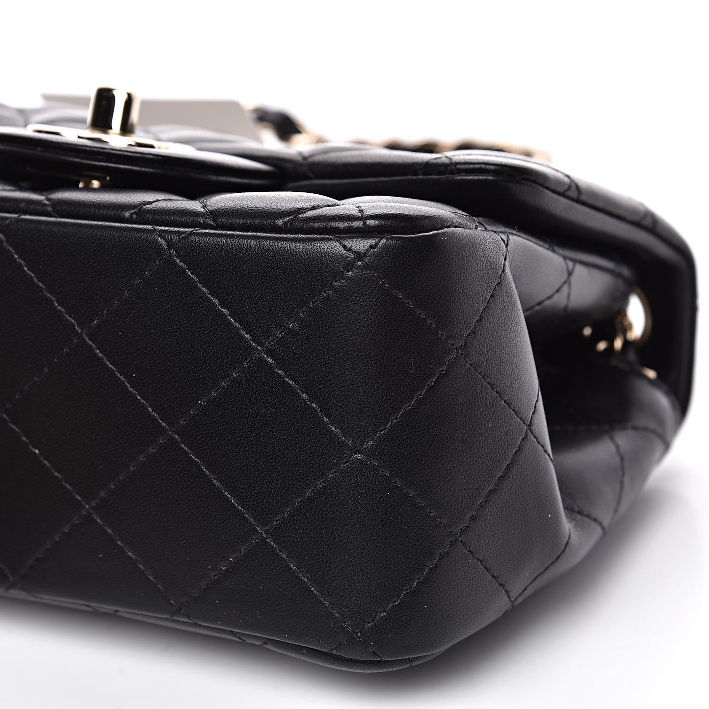 Lambskin Quilted Mini Square Flap Black