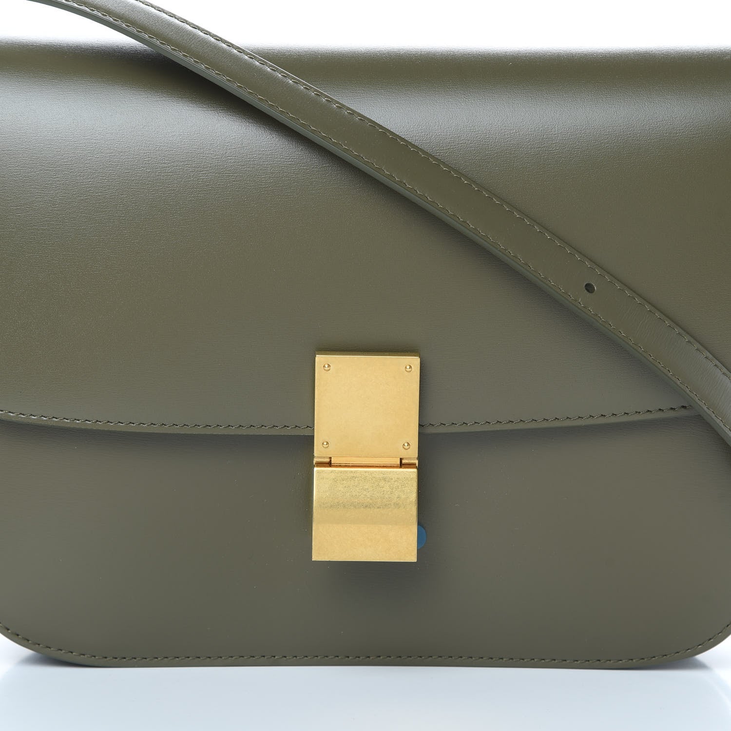 Celine Box Calfskin Classic Box Medium Flap Bag Army Green 8 of 10