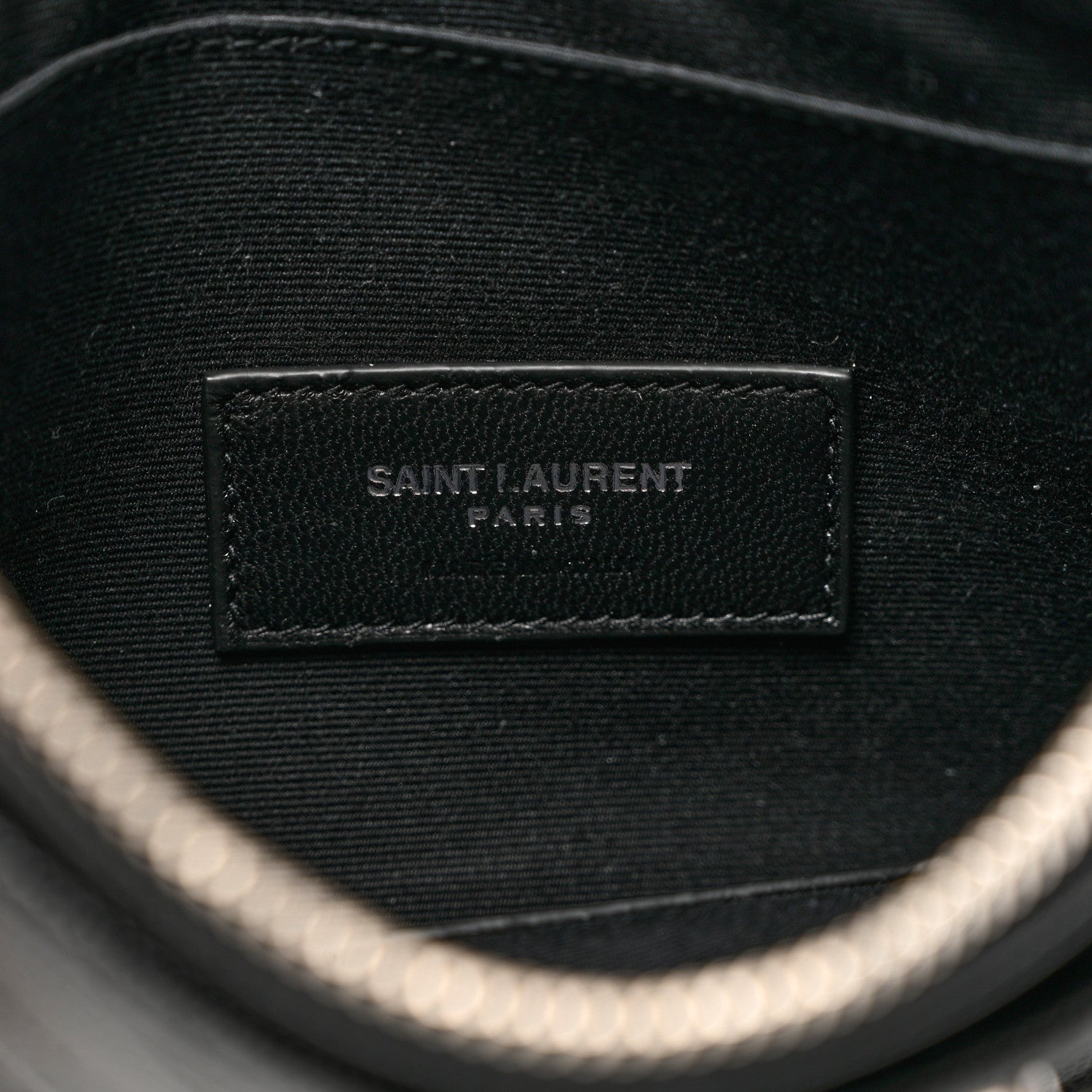 Saint Laurent Grain De Poudre Chevron Monogram Bill Pouch Black 6 of 7