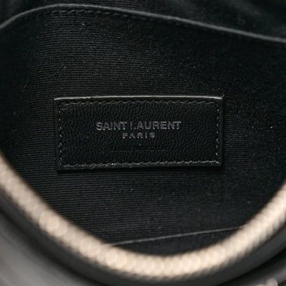 Saint Laurent Grain De Poudre Chevron Monogram Bill Pouch Black 6 of 7