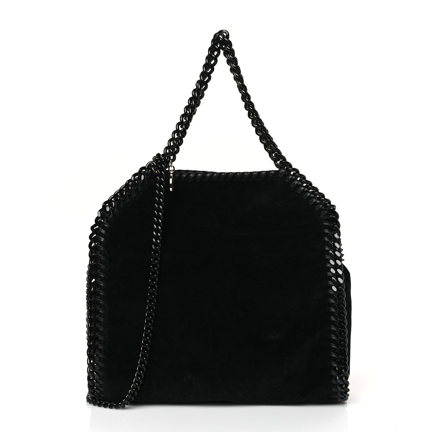 Velvet Mini Falabella Fold Over Tote Black