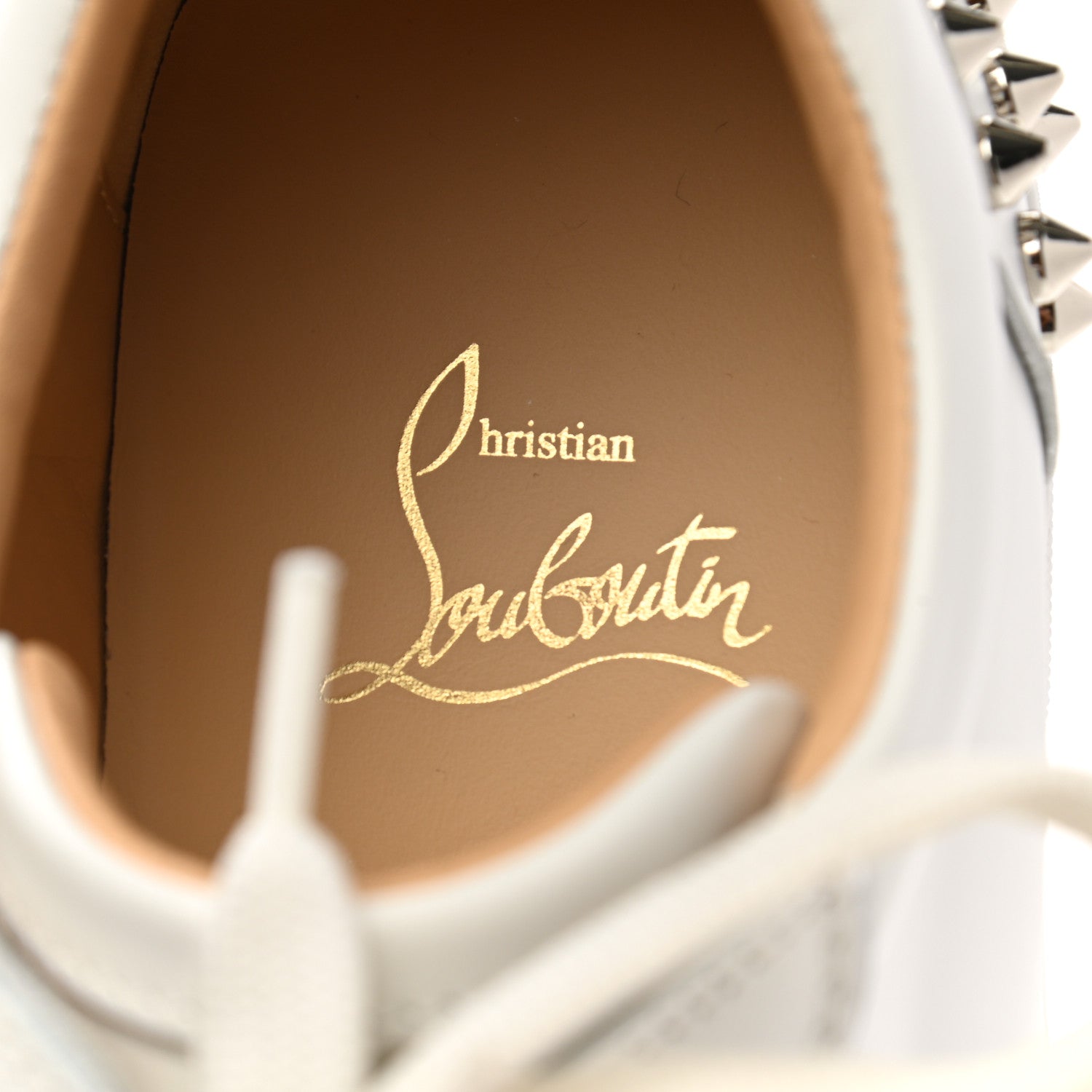 Christian Louboutin Calfskin Spikes Womens Vieira 2 Flat Sneakers 38 White 8 of 11