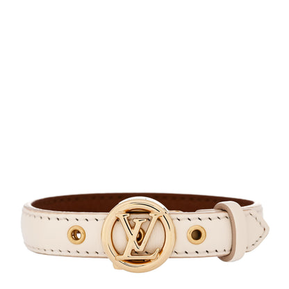 Louis Vuitton Calfskin LV Circle Bracelet 17 White 1 of 6