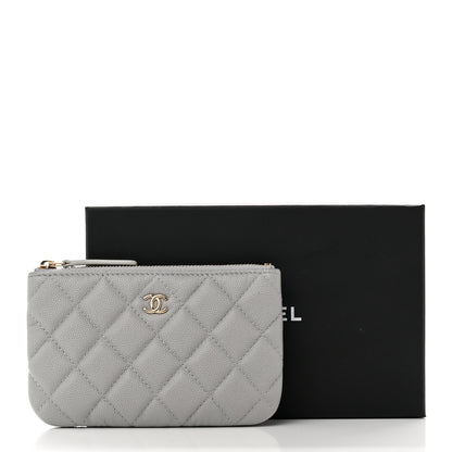 Chanel Caviar Quilted Small Cosmetic Case Grey 8 of 8