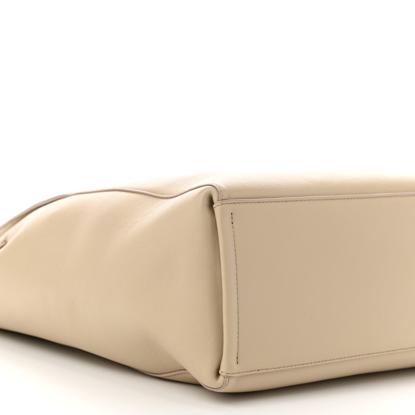 Calfskin Voyou Medium North South Tote Natural Beige