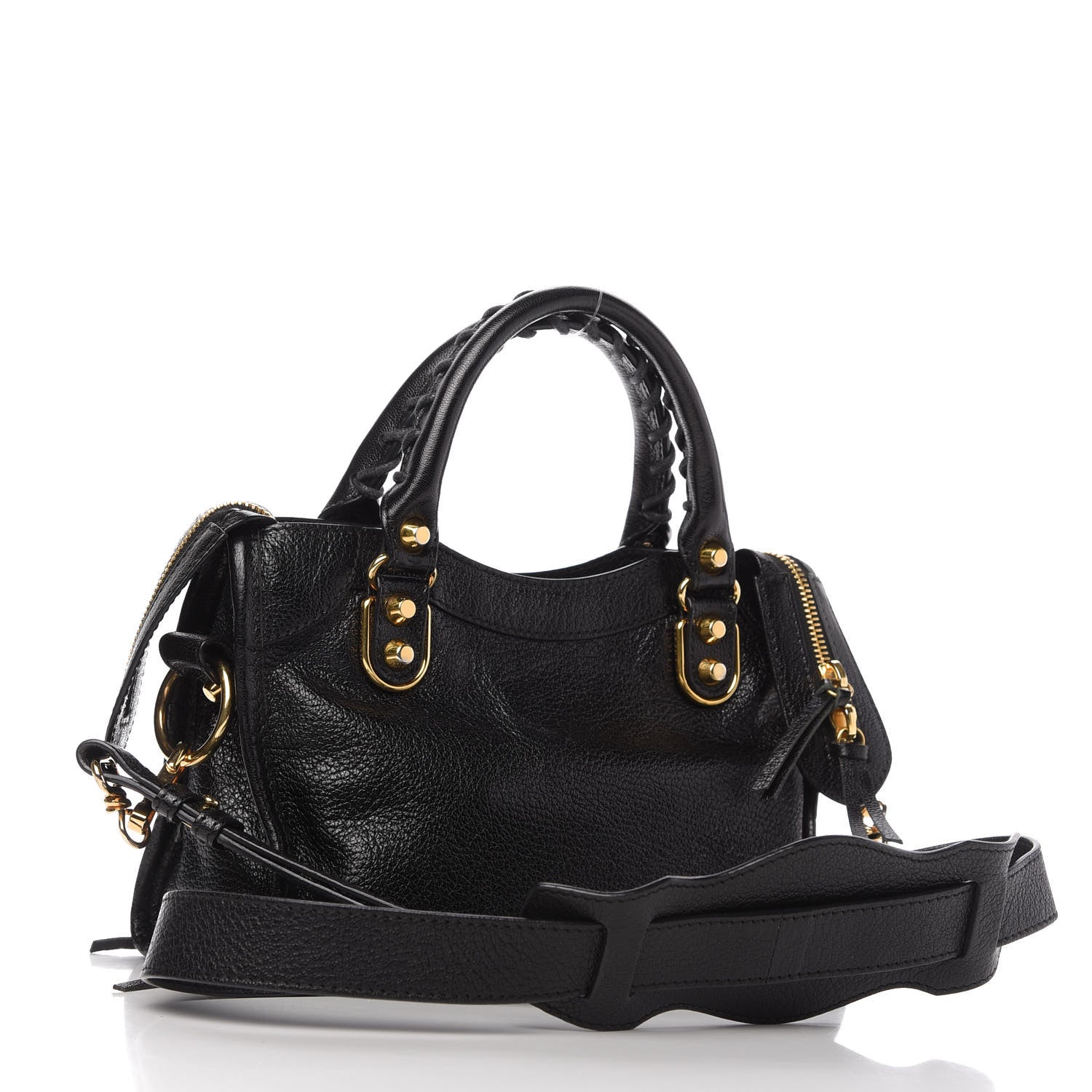 Balenciaga Chevre Gold Metallic Edge Hardware Mini City Black 3 of 9