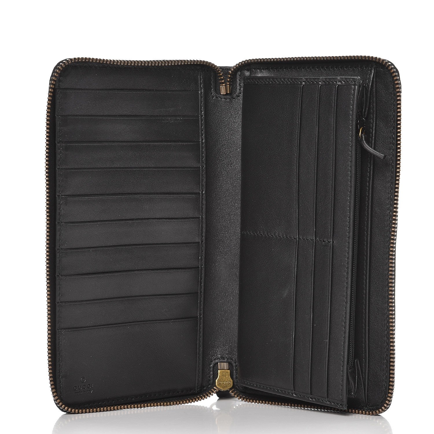 Gucci Calfskin Matelasse GG Marmont Zip Around Organizer Wallet Black 5 of 8