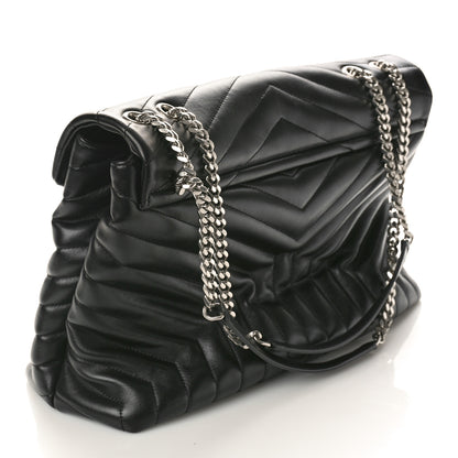 Saint Laurent Calfskin Y Quilted Monogram Large Loulou Chain Satchel Black 3 of 12