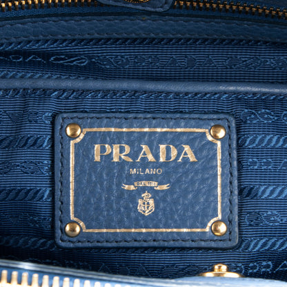 Prada Vitello Daino Large Double Zip Tote Cobalto 6 of 8