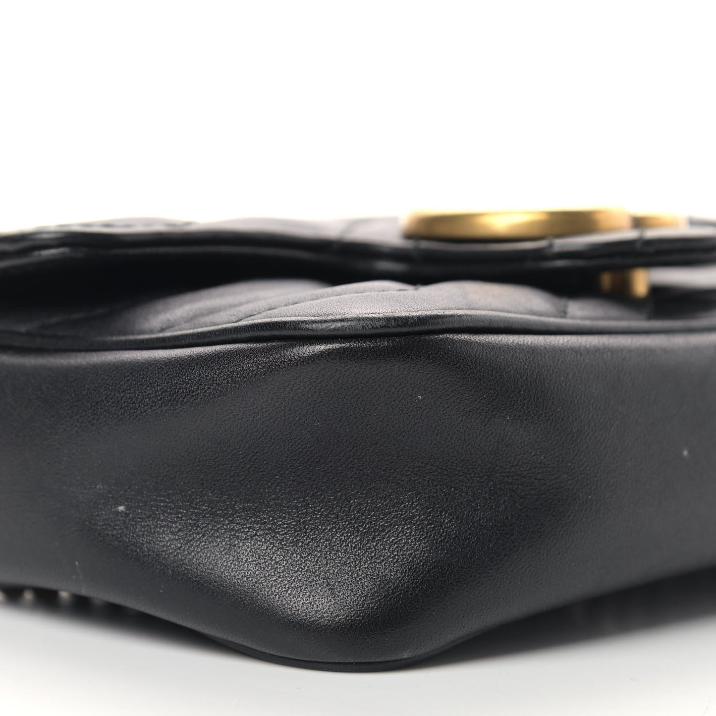 Calfskin Matelasse Super Mini GG Marmont Shoulder Bag Black