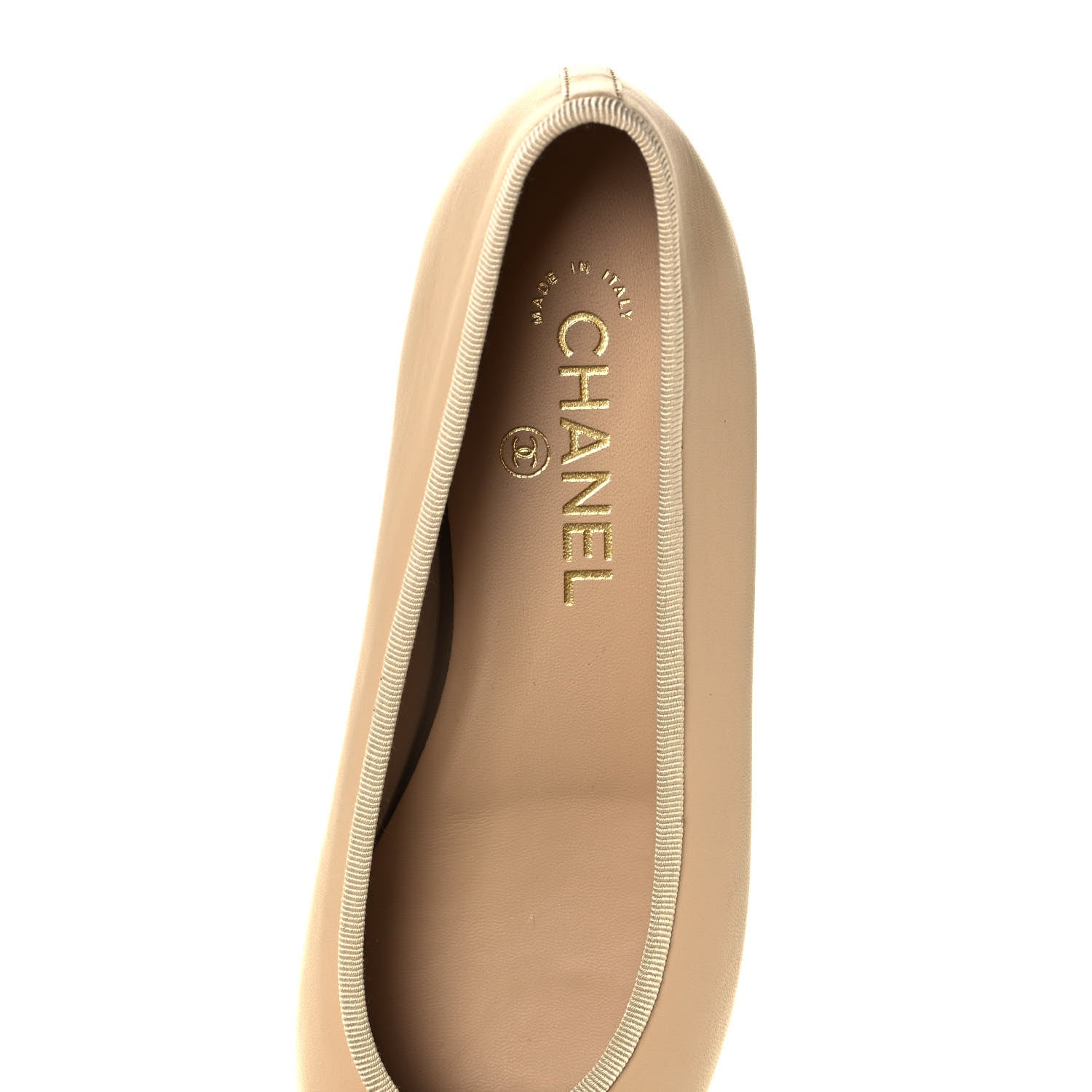 Chanel Lambskin Cap Toe Ballerina Flats 38 Beige Black 7 of 10