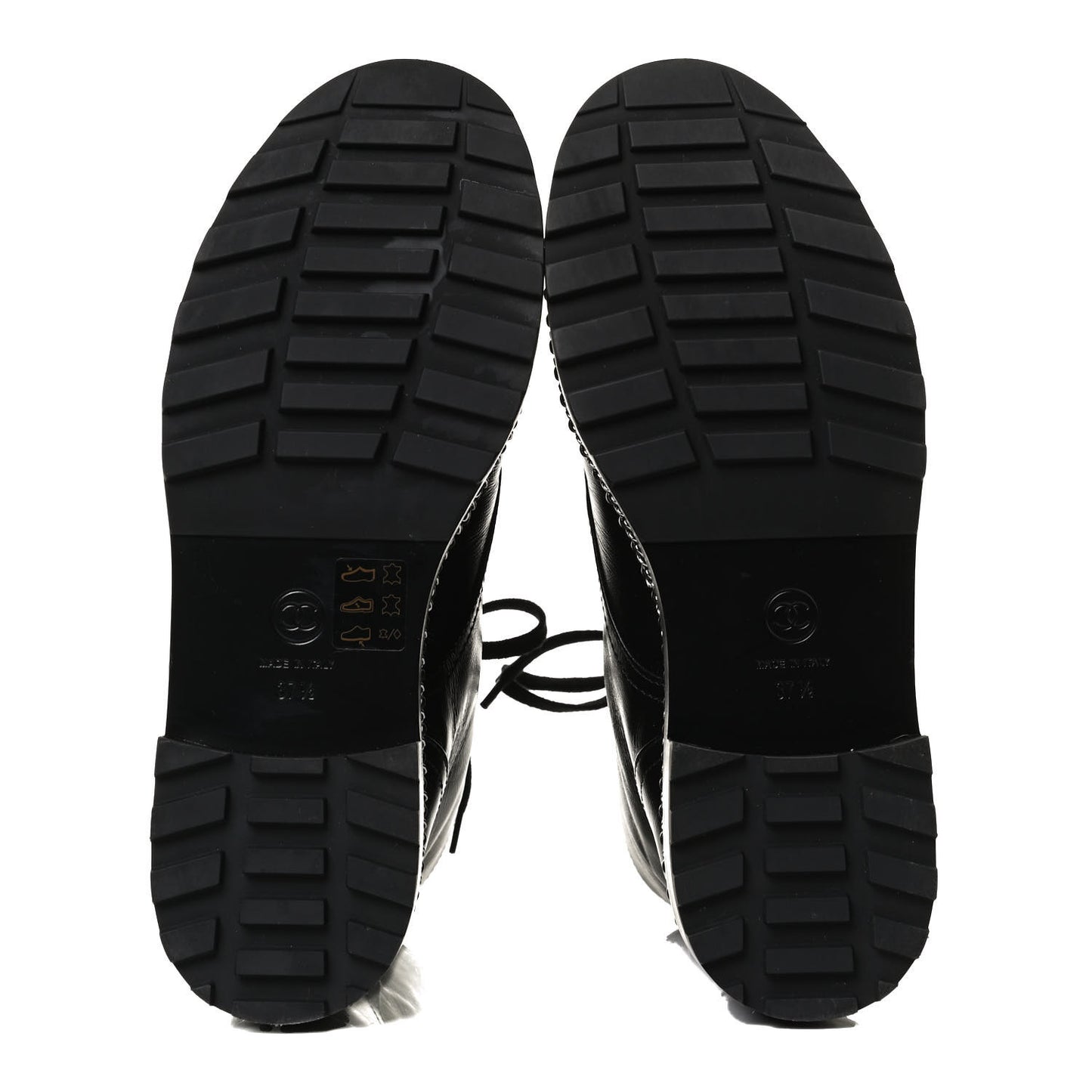 Crackled Calfskin Velvet Pearl Combat Short Boots 37.5 Black