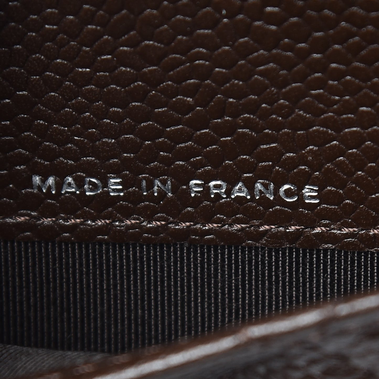 Caviar Quilted Small Flap Wallet Brown