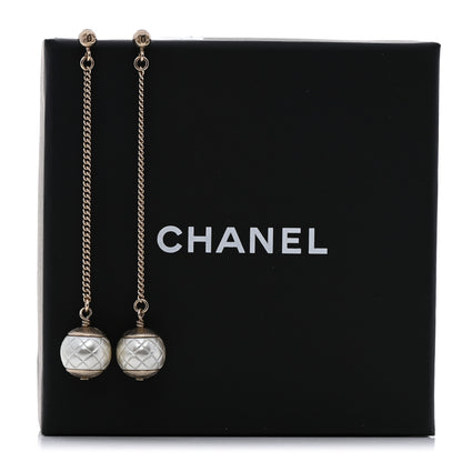 Chanel Pearl Dangle Earrings Gold 5 of 5