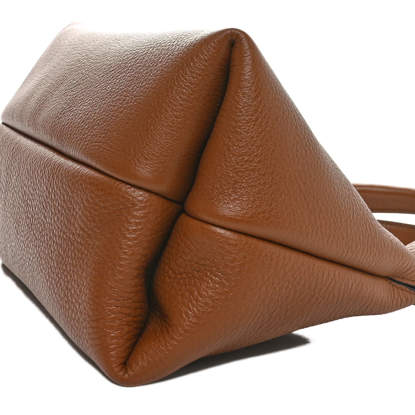 Grained Calfskin Softbit Medium Shoulder Bag Brown