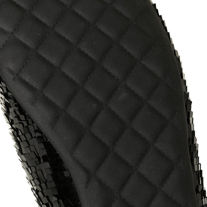Chanel Sequin CC Loafers 37.5 Black 9 of 10