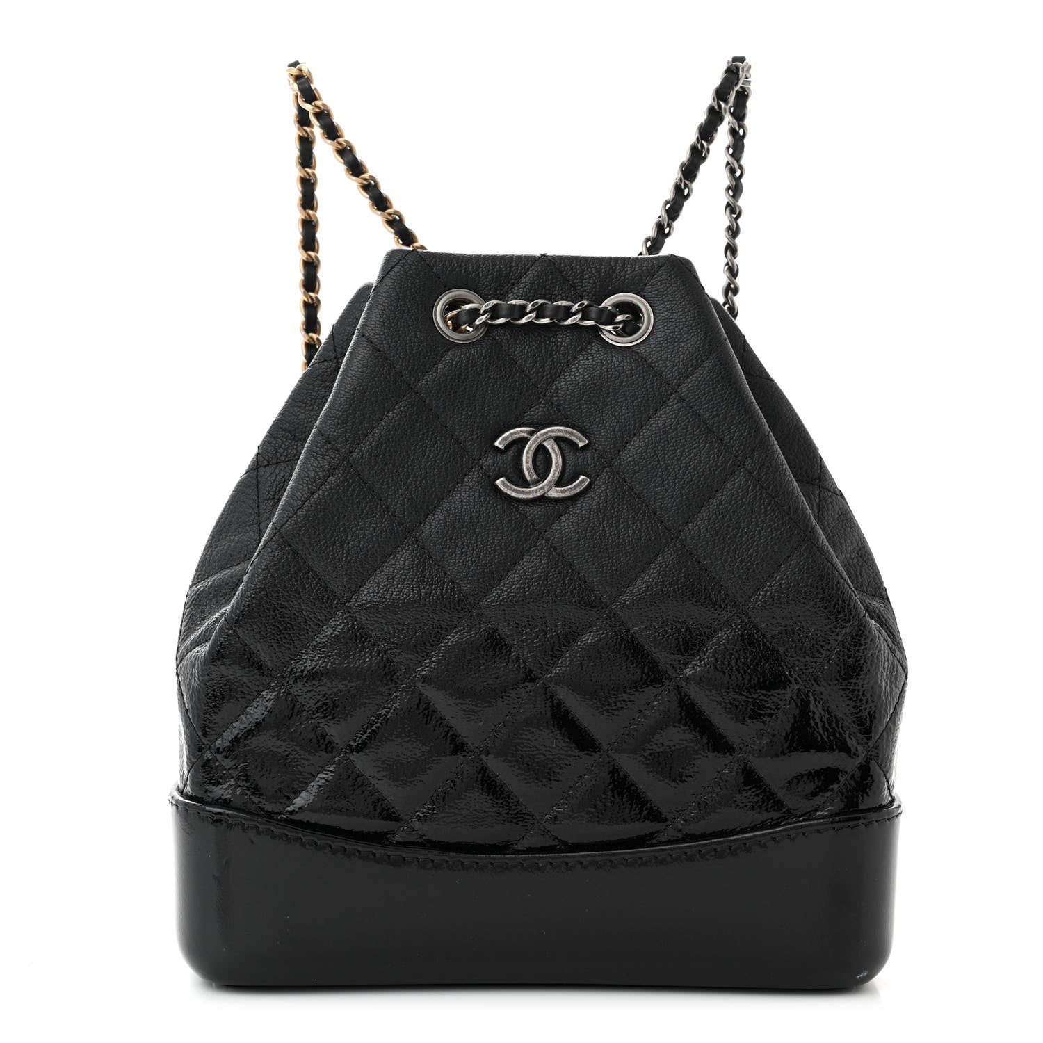 Chanel Patent Goatskin Quilted Small Gabrielle Backpack Black 1 of 11