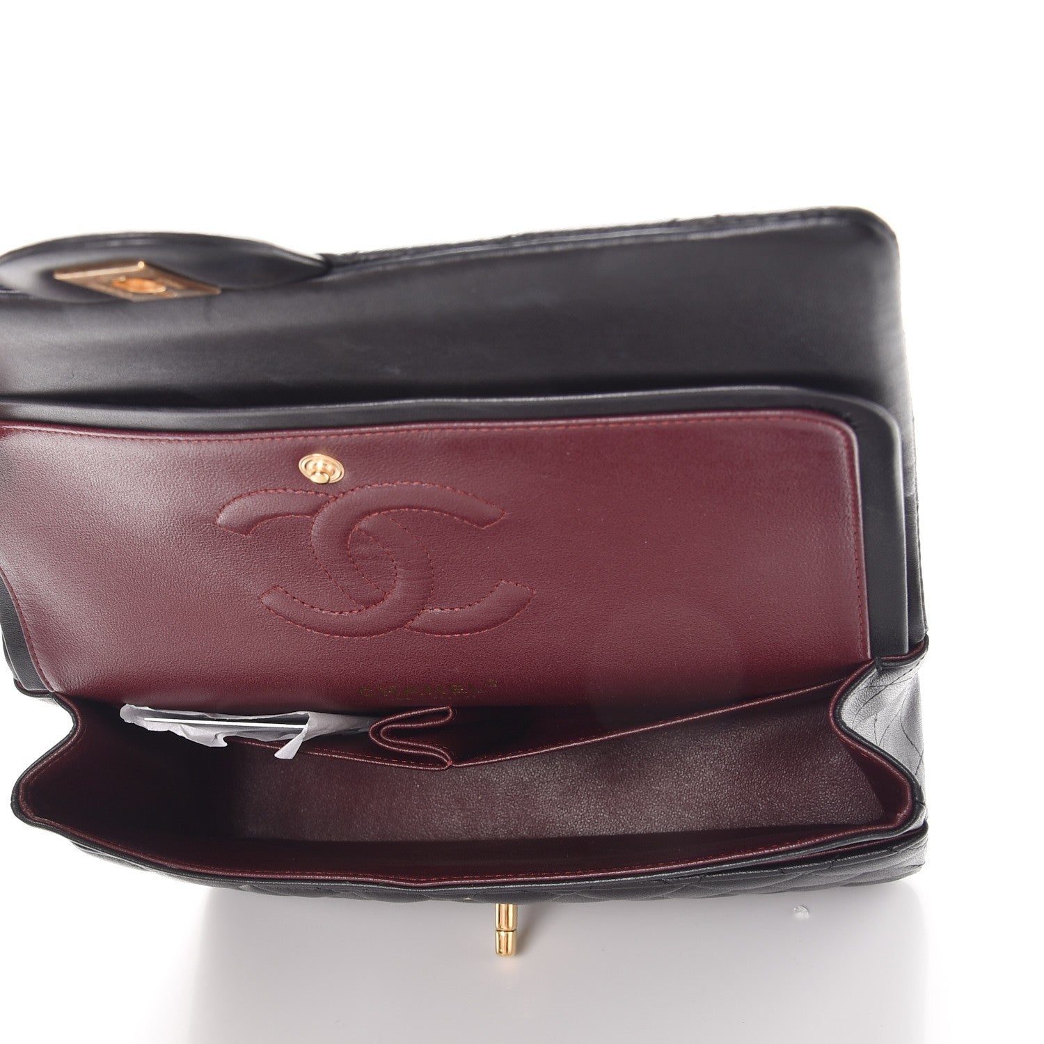 Chanel Lambskin Quilted Medium Double Flap Black 6 of 9