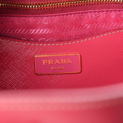 Prada Saffiano Vernice Turn Lock Shopping Tote Peonia 5 of 9