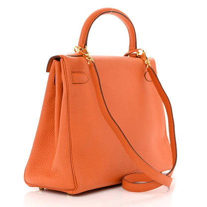Hermes Togo Kelly Retourne 32 Orange 3 of 11