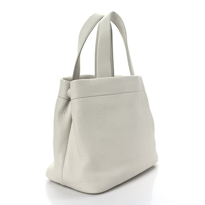 Prada Vitello Daino Soft Perforated Logo Tote White 3 of 8