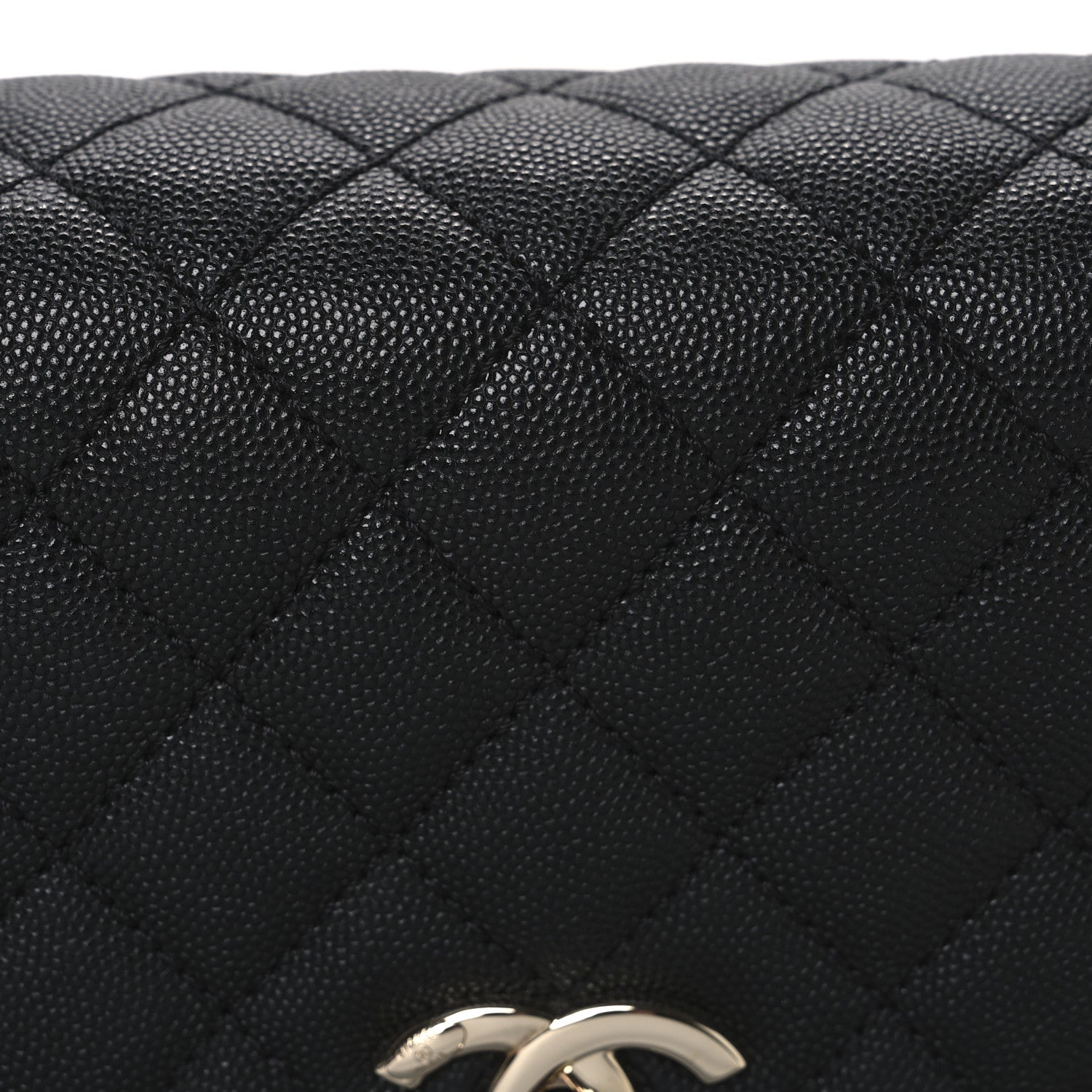 Chanel Caviar Lizard Quilted Medium Coco Handle Flap Black 8 of 10