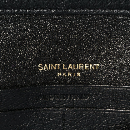 Saint Laurent Lambskin Diamond Quilted Becky Chain Wallet Black 5 of 8