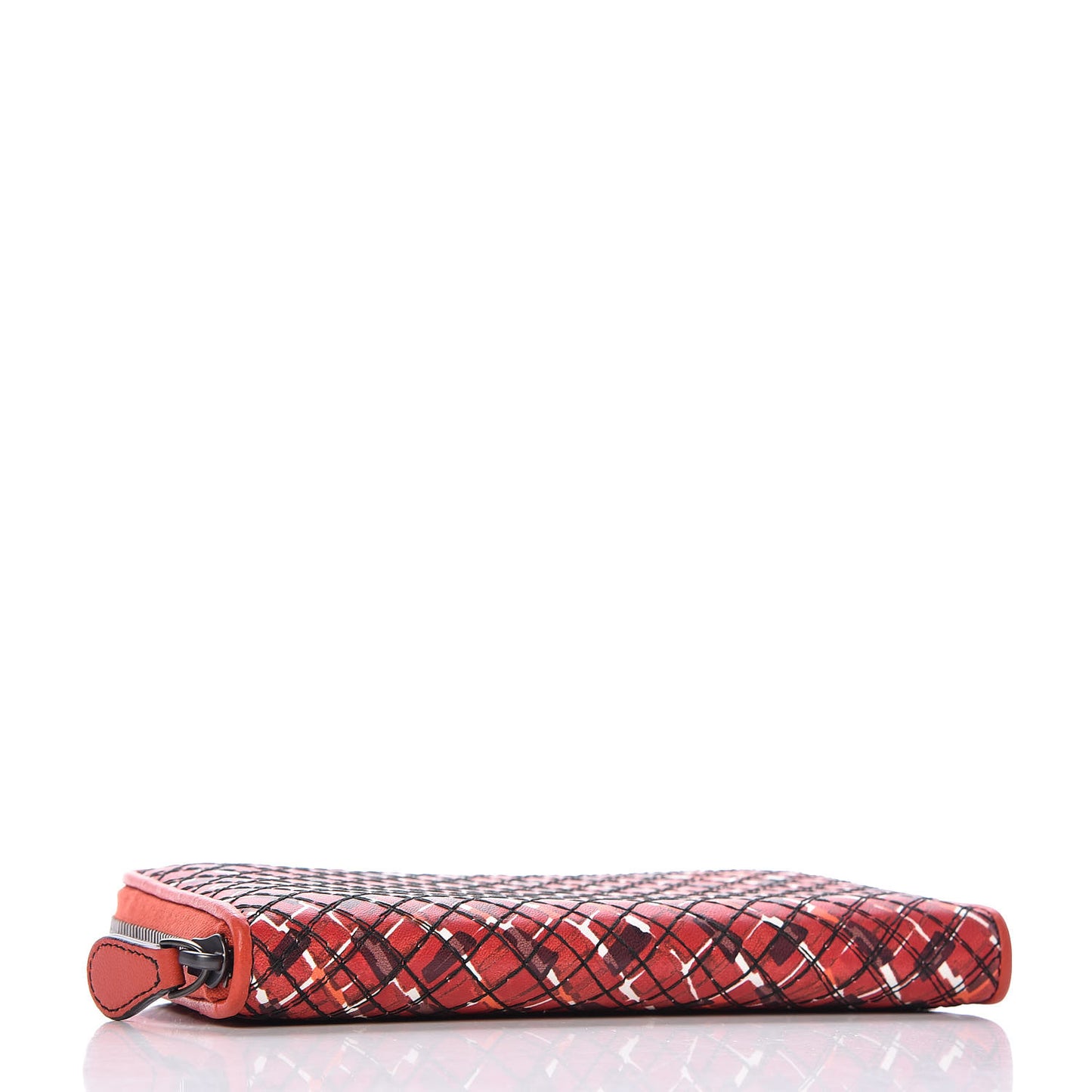 Embroidered Nappa Zip Around Wallet China Red
