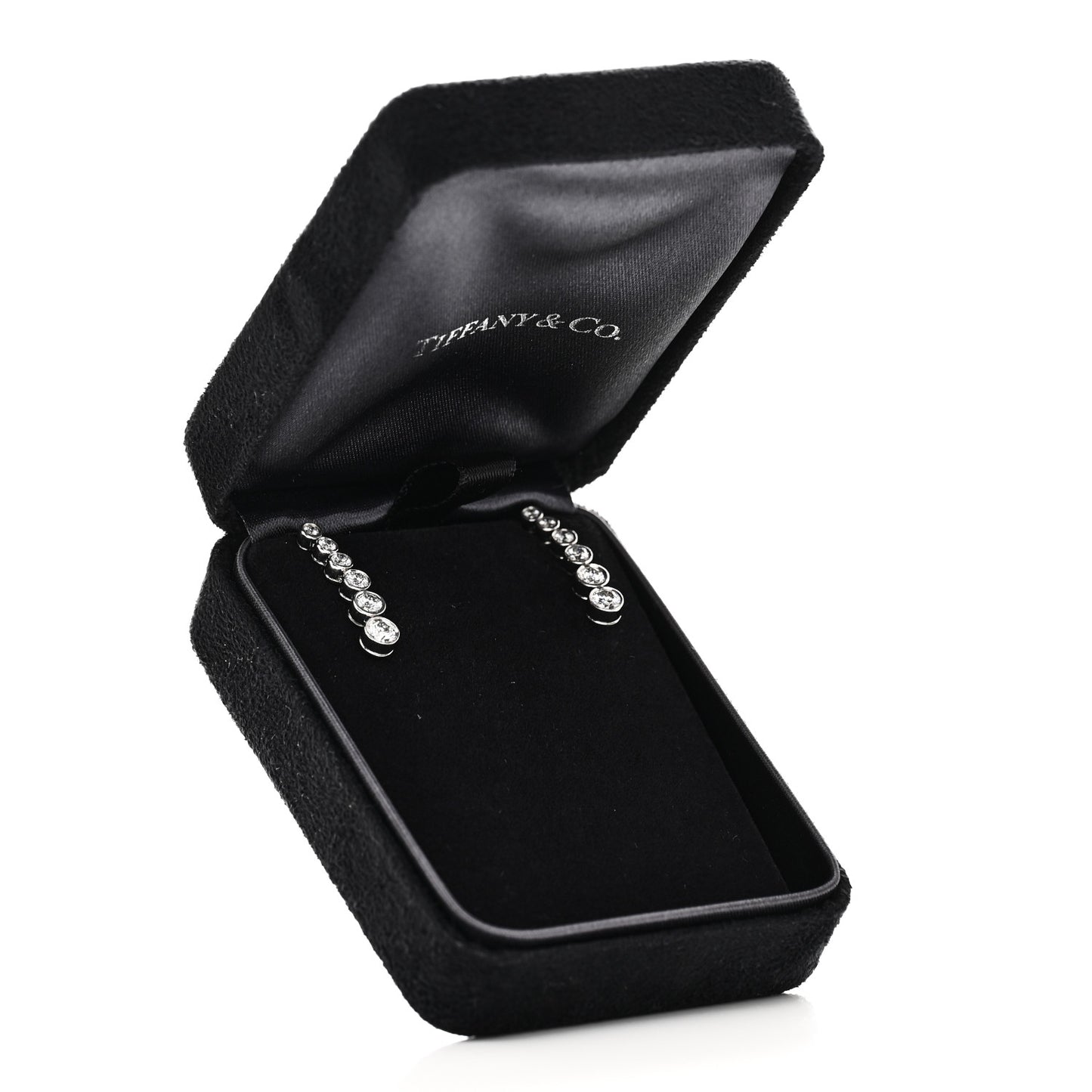 Platinum Diamond Jazz Graduated Drop Earrings