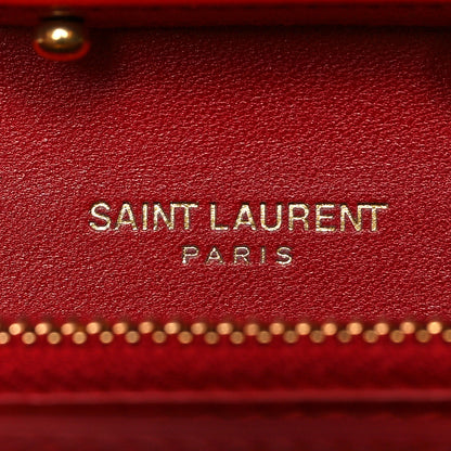 Saint Laurent Patent Calfskin Monogram Kate Wallet On Chain Rouge Eros 6 of 8
