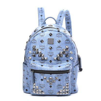 MCM Visetos Studded Small Stark M Backpack Blue 1 of 8