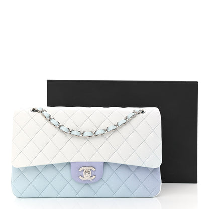 Chanel Perforated Lambskin Quilted Medium Double Flap Light Blue Light Purple White 11 of 11