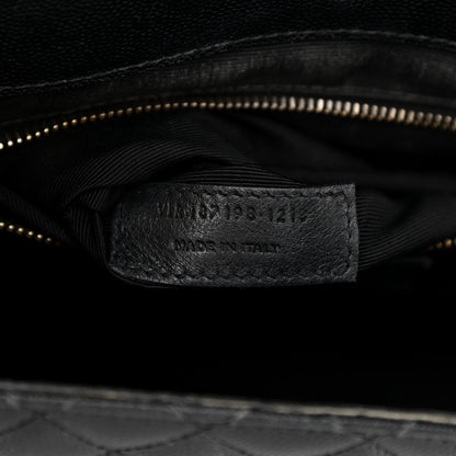 Saint Laurent Grain De Poudre Textured Mixed Matelasse Large Triquilt Monogram Satchel Black 14 of 35