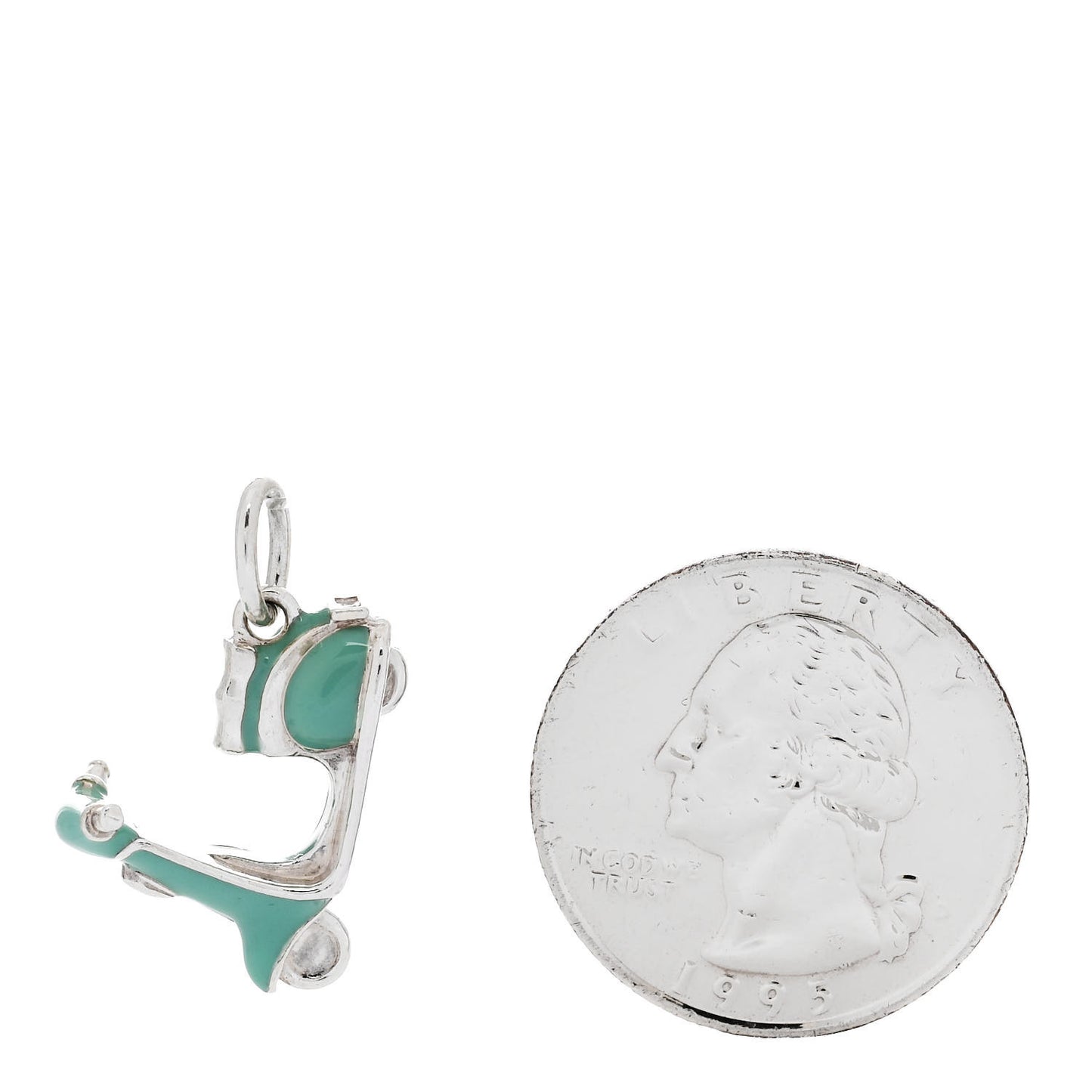 Sterling Silver Enamel Scooter Charm Blue