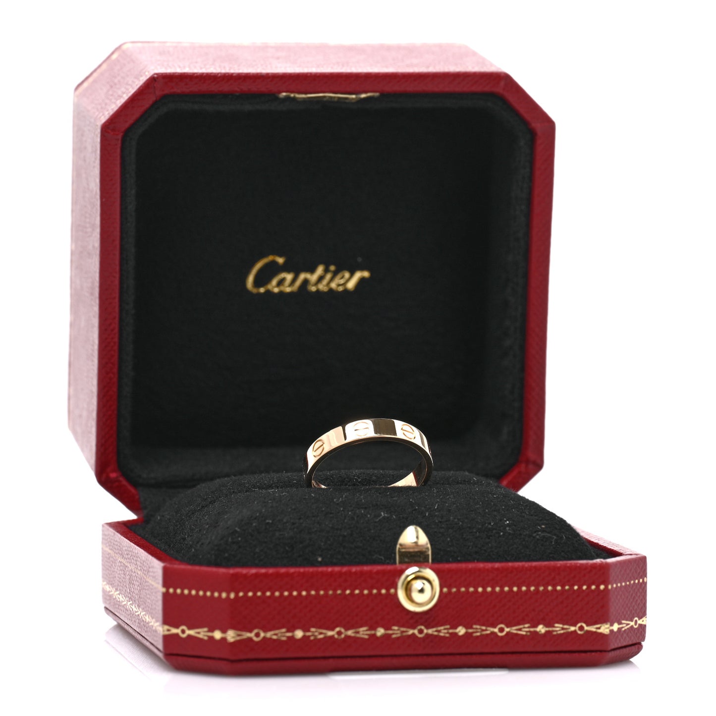 18K Yellow Gold 3.5mm LOVE Wedding Band Ring 56 7.5