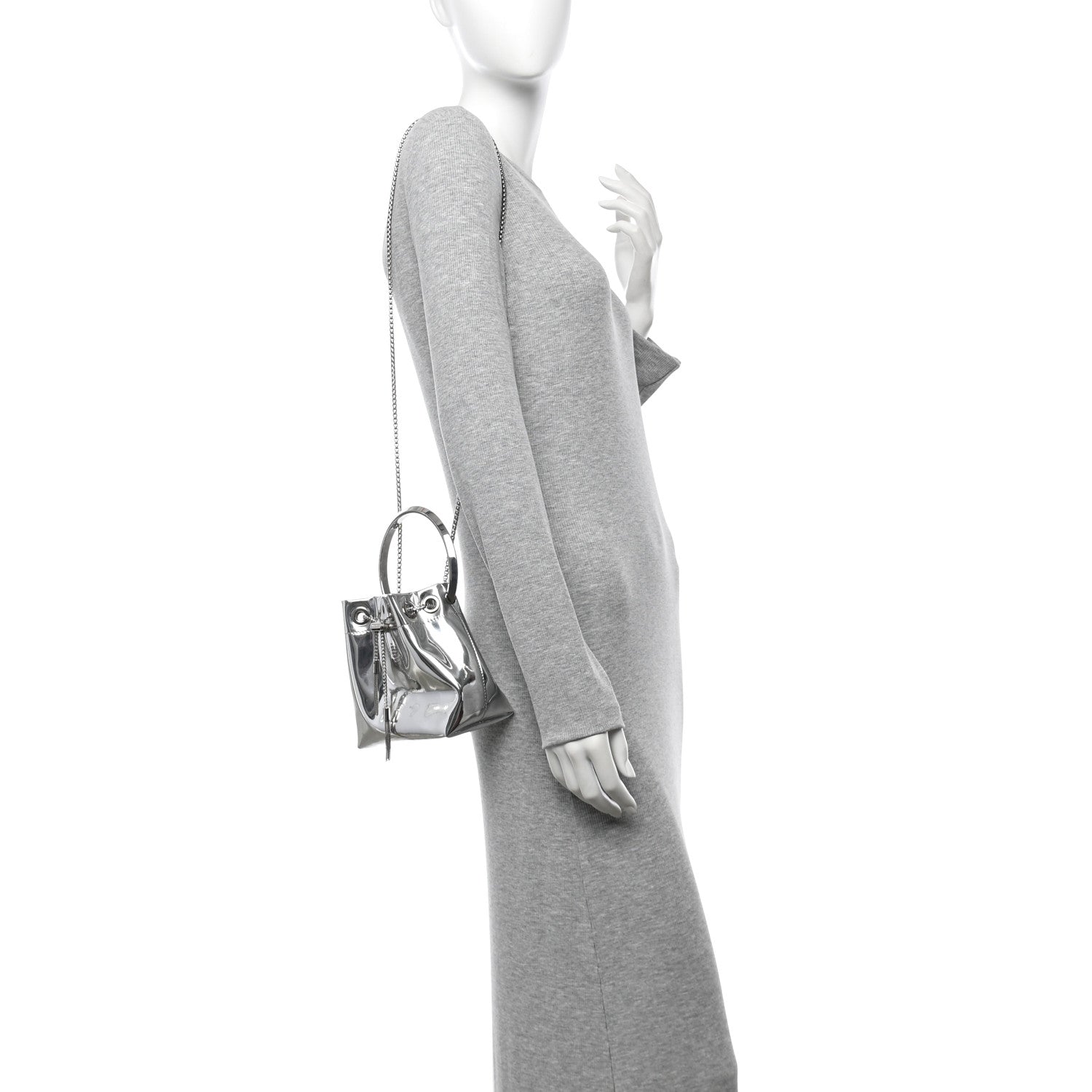 Jimmy Choo Metallic Patent Bon Bon Bag Silver 2 of 14