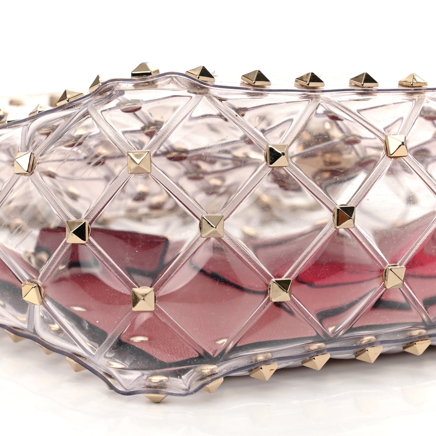 PVC Medium Rockstud Spike Shoulder Bag