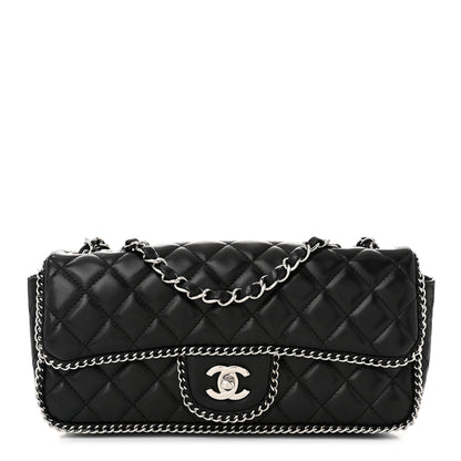 Chanel Lambskin Quilted East West Chain Around Flap Black 1 of 11