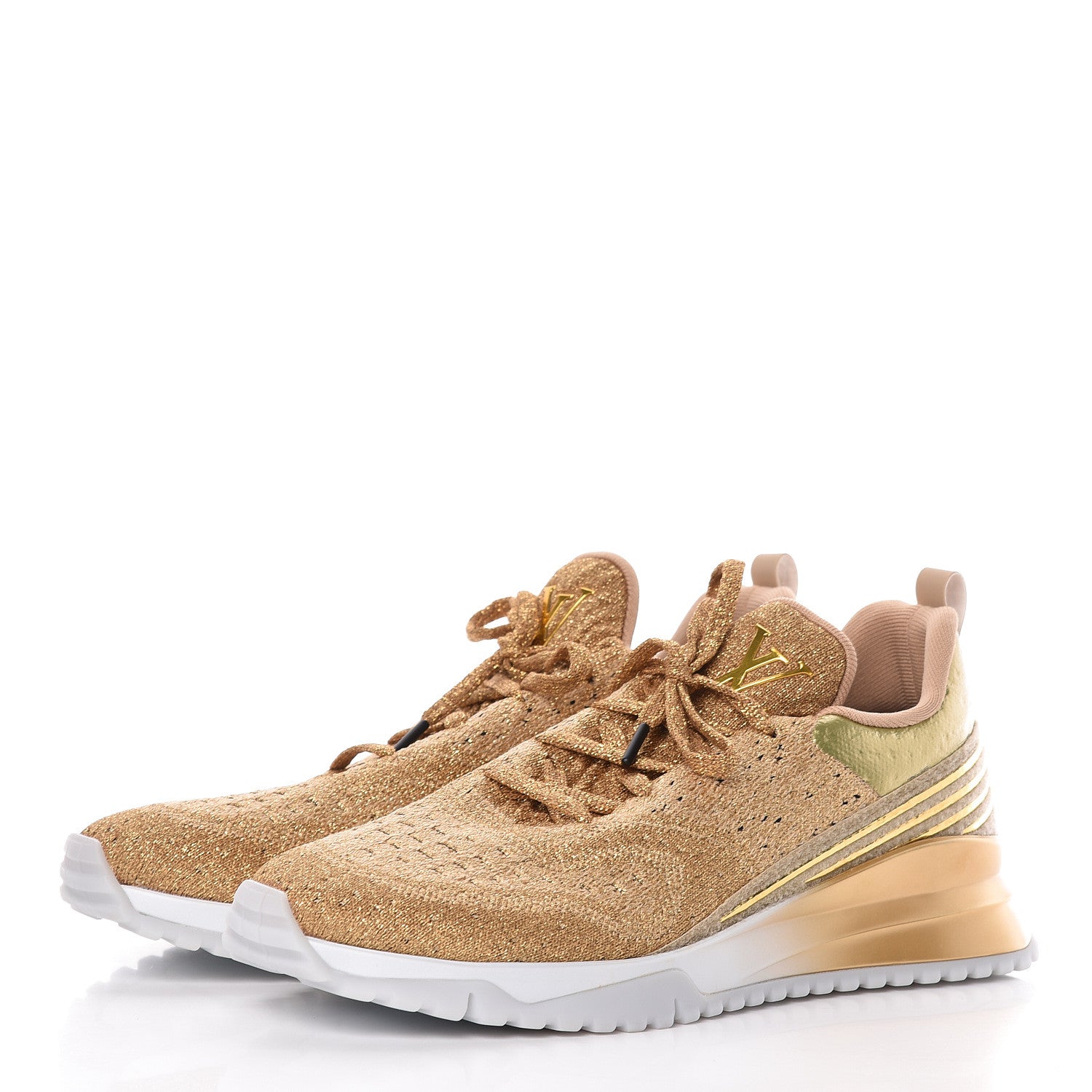Louis Vuitton Technical Knit Mens V.N.R Sneakers 8.5 Gold 3 of 11