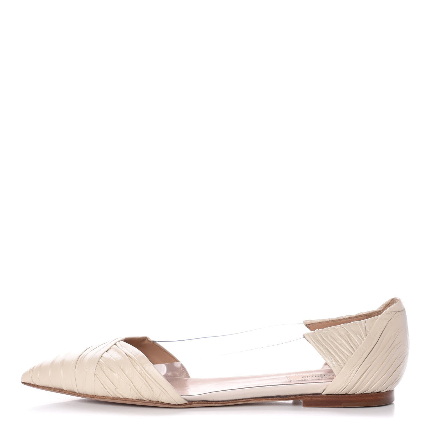 Valentino Garavani Ruched Lambskin B Drape Ballerina Flats 41 Nude 1 of 12