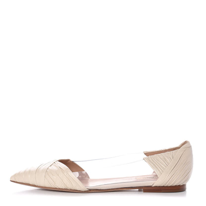 Valentino Garavani Ruched Lambskin B Drape Ballerina Flats 41 Nude 1 of 12
