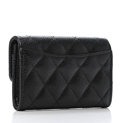 Chanel Caviar Quilted Flap Card Holder Wallet Black 2 of 4