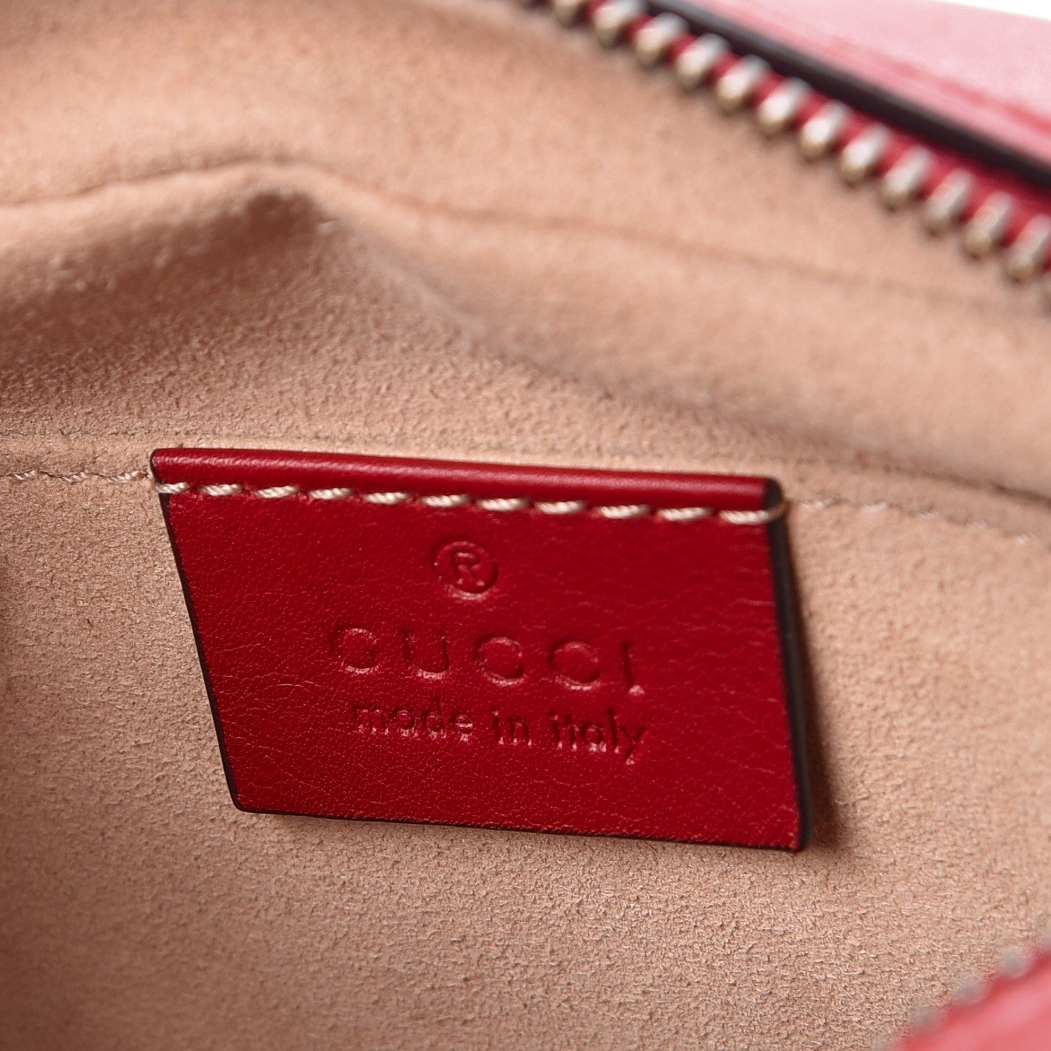 Gucci Calfskin Matelasse Mini GG Marmont Chain Shoulder Bag Hibiscus Red 6 of 9