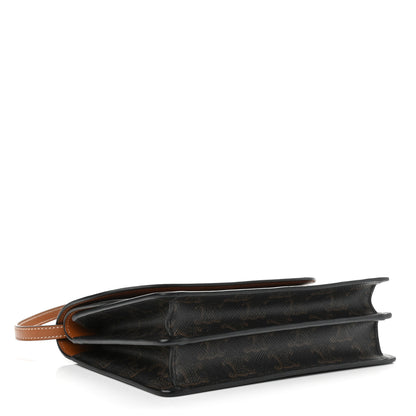 Celine Triomphe Canvas Lambskin Wallet On Strap Tan 4 of 12