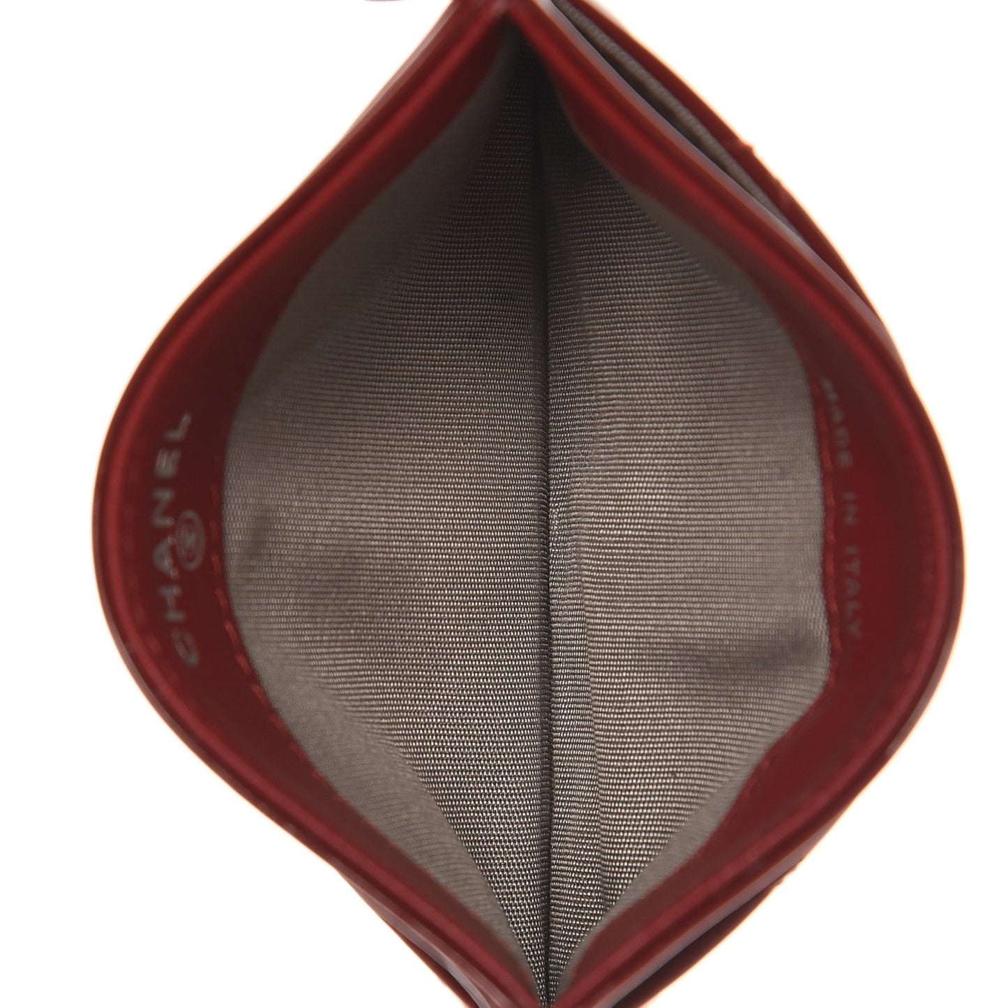 Patent Quilted Brilliant Card Holder Red