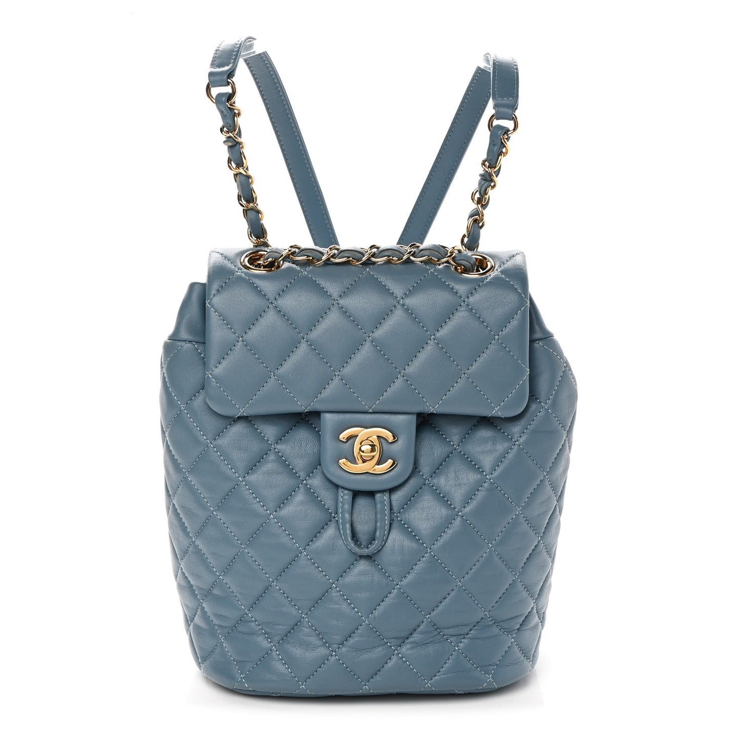 Lambskin Quilted Mini Urban Spirit Backpack Light Blue