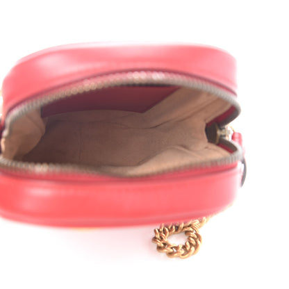 Gucci Calfskin Matelasse Mini GG Marmont Crossbody Bag Hibiscus Red 5 of 9