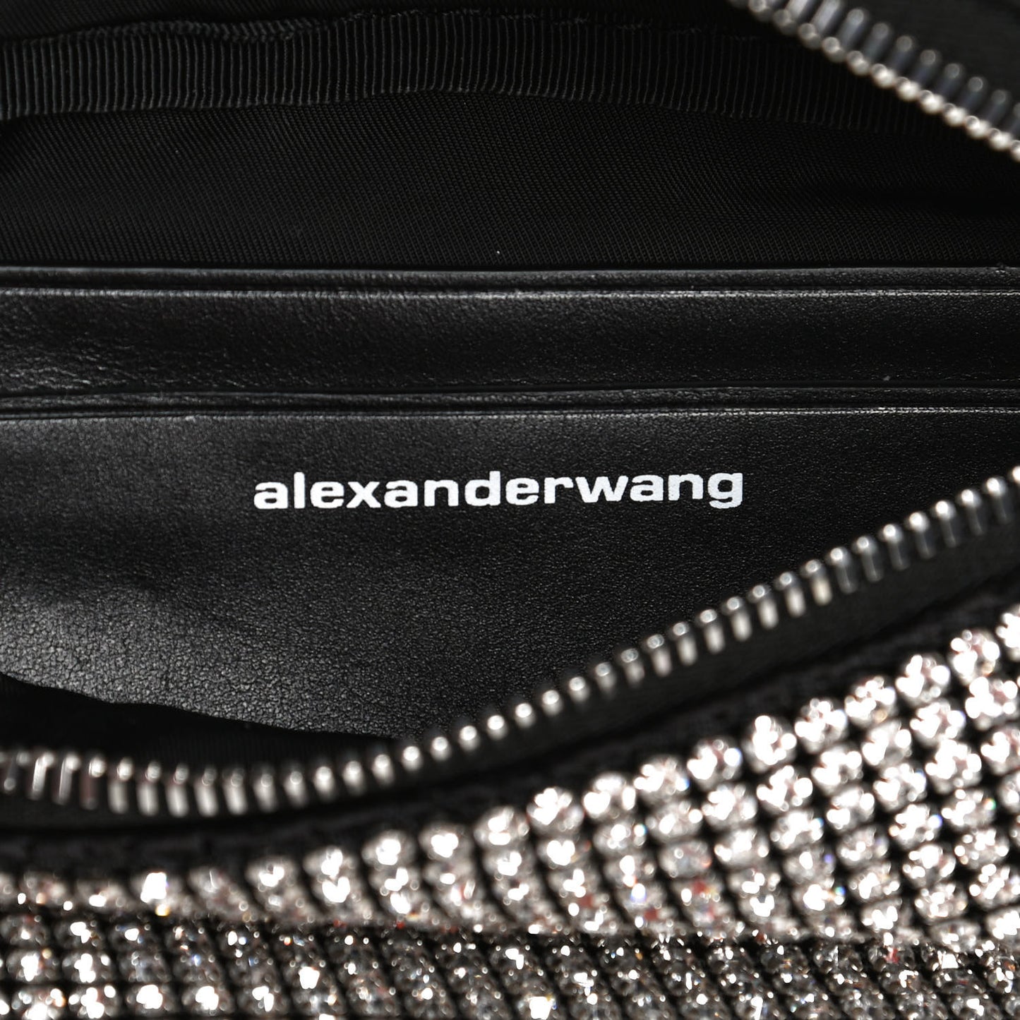 Rhinestone Mesh Mini Attica Belt Bag Black